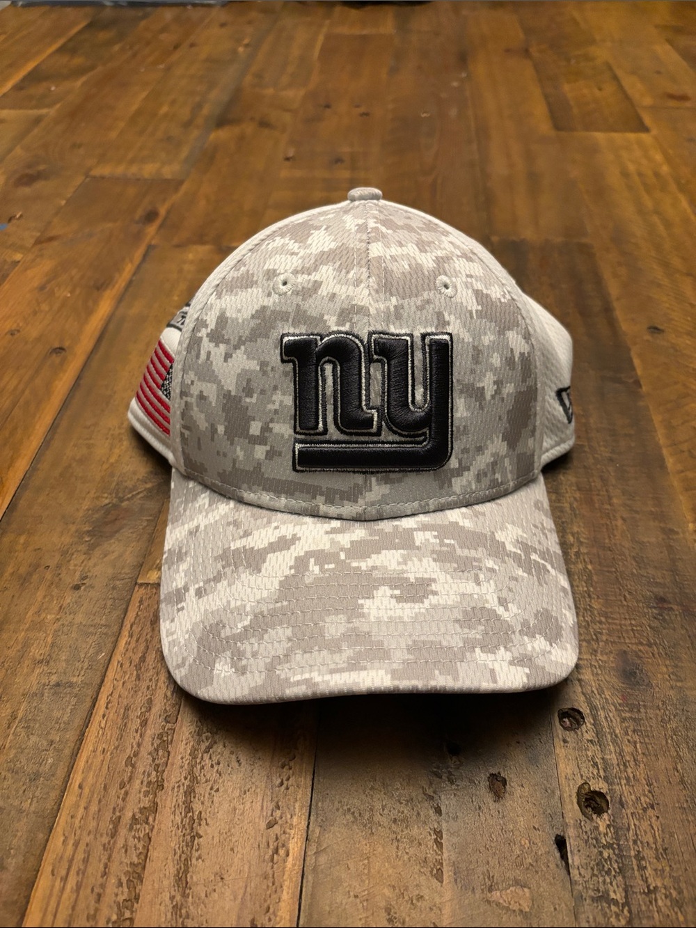 New Era Grey Digital Camo NY Logo Cap with Flag Patch